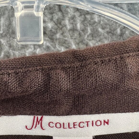 JM Collection Womens Top 10 Brown 100% Linen 3/4 Sleeve Pullover Shirt Blouse - Picture 4 of 9